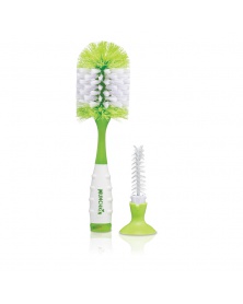 Munchkin - Kartáč na lahve a dudlíky s přísavkou - zelený | learningtoys.cz