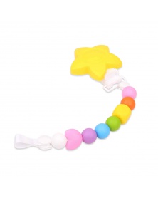 Silikonový klip na dudlík žlutá hvězdička | learningtoys.cz