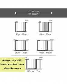 Munchkin - Bezpečnostní dětská zábrana Maxi Secure se 7 cm rozšířením ZDARMA | learningtoys.cz