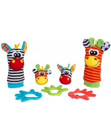 Playgro - Dárkový set chrastící ponožky a náramky Jungle Friends | learningtoys.cz