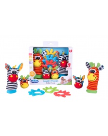 Playgro - Dárkový set chrastící ponožky a náramky Jungle Friends | learningtoys.cz